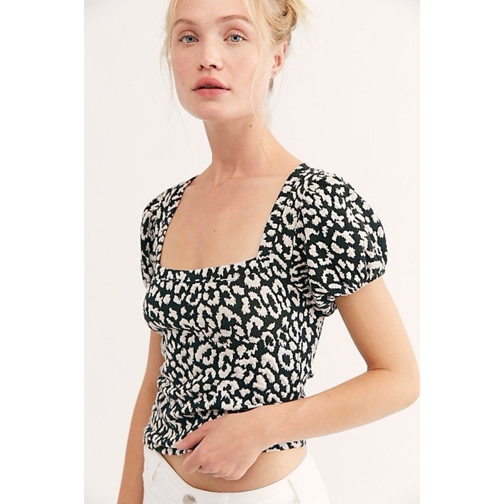 Free People No Type Leopard Tee Shirt